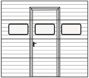 okno P2 336x640mm z furtką serwisową